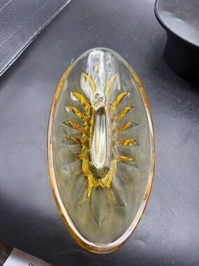 Amber Anchor Hocking Relish Dish